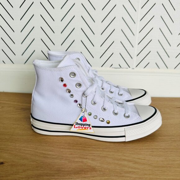 ⭐Chuck Taylor All Star Y2K Gemstones Luxe 5.5 Men's Shoes White Sneakers A10290C - Picture 1 of 10